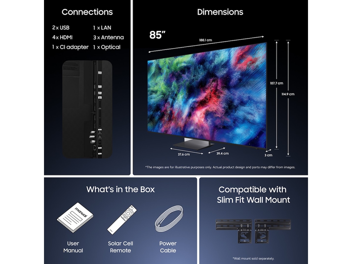 Samsung 85" R95H Micro RGB 4K Smart-TV (2026) Over 80 tommer TV