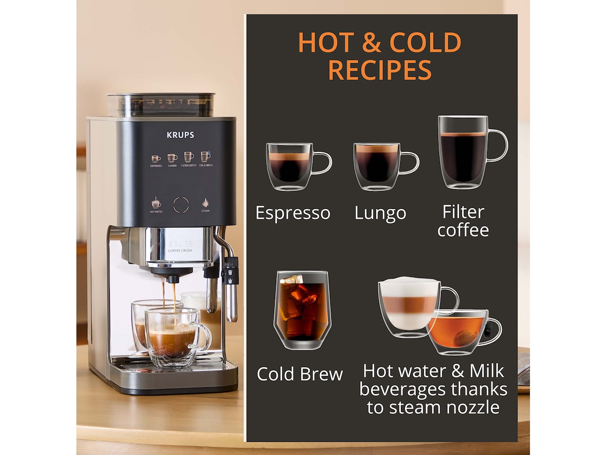 Krups Coffee Crush Experience automatisk espressomaskin 1,8 l SA403BE0 Espressomaskiner