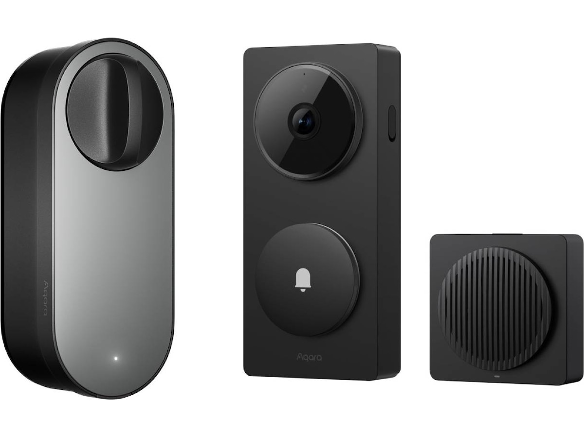 Aqara Smart Lock U200 Lite Kit (sort) + Doorbell Camera Hub G410 Elektronisk dørlås
