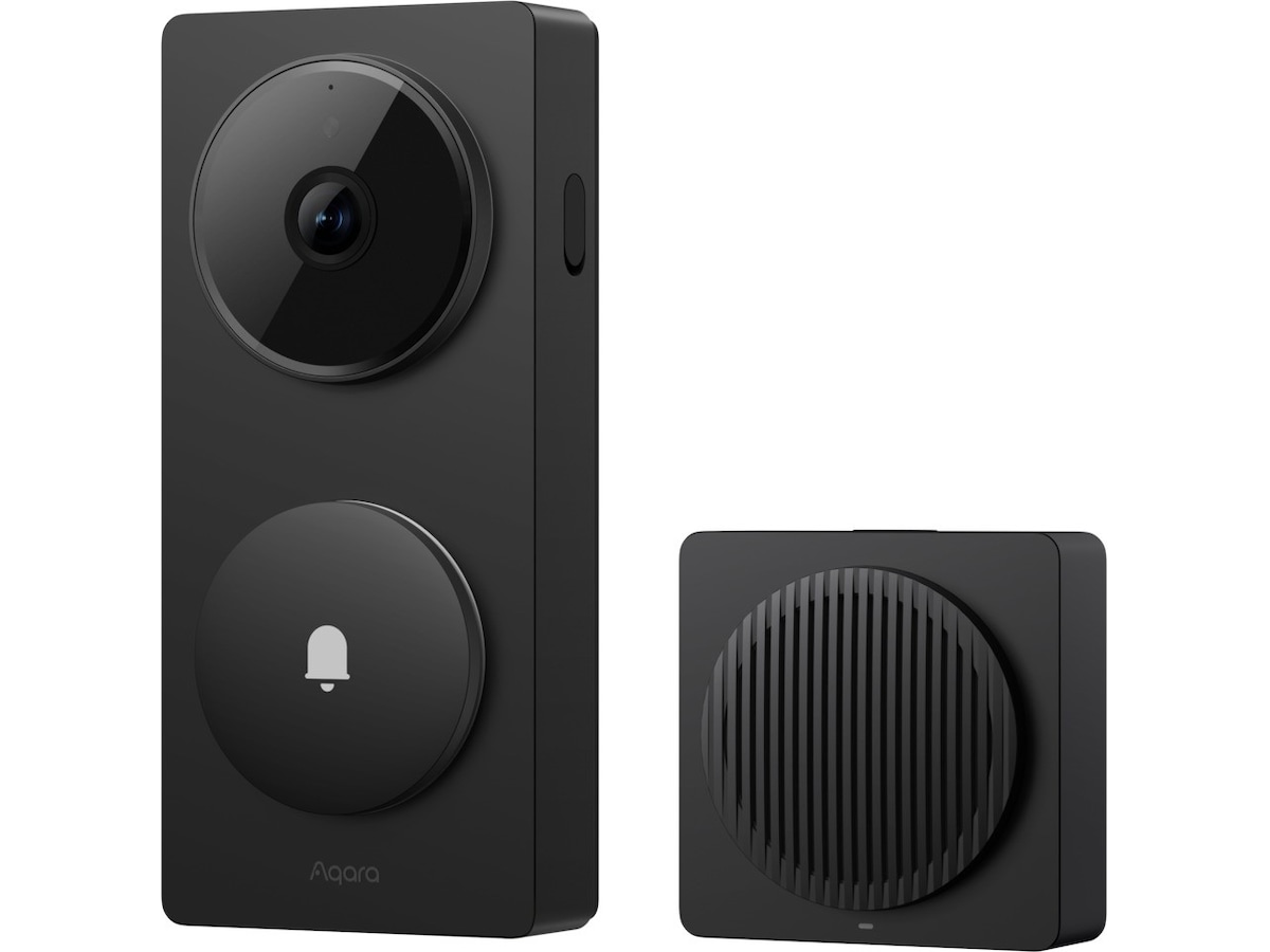 Aqara Smart Lock U200 Lite Kit (sort) + Doorbell Camera Hub G410 Elektronisk dørlås