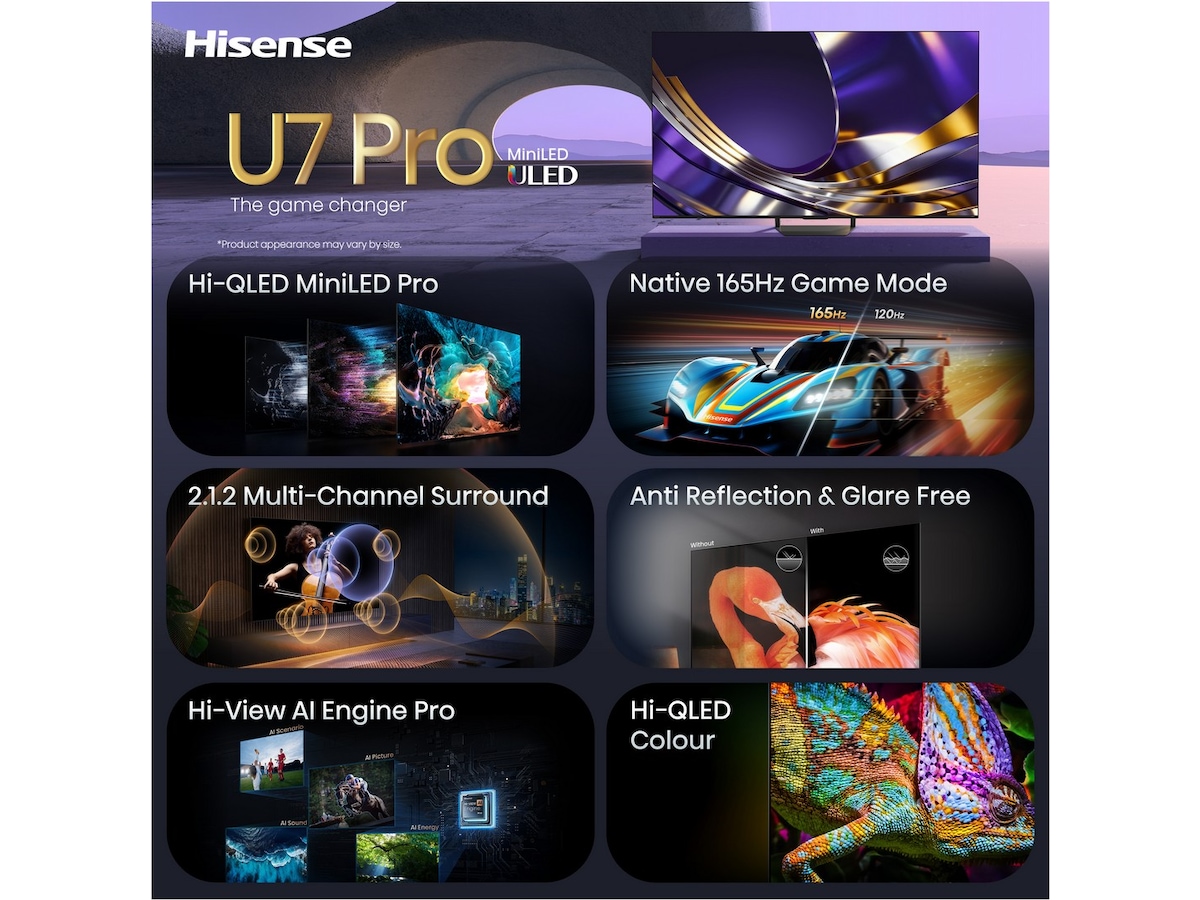 Hisense 65" U7S PRO MiniLED Smart-TV 60 - 69 tommer TV