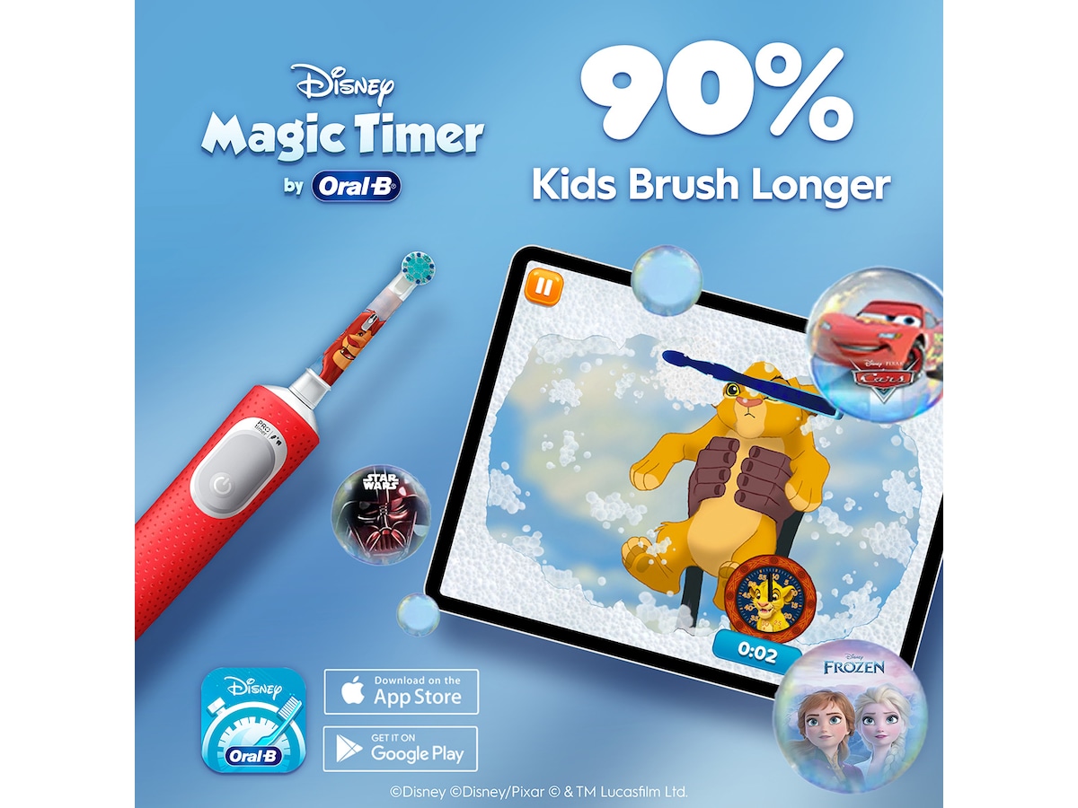 Oral-B Vitality Pro Kids 3+ Løvenes konge, Travel C Elektriske tannbørster