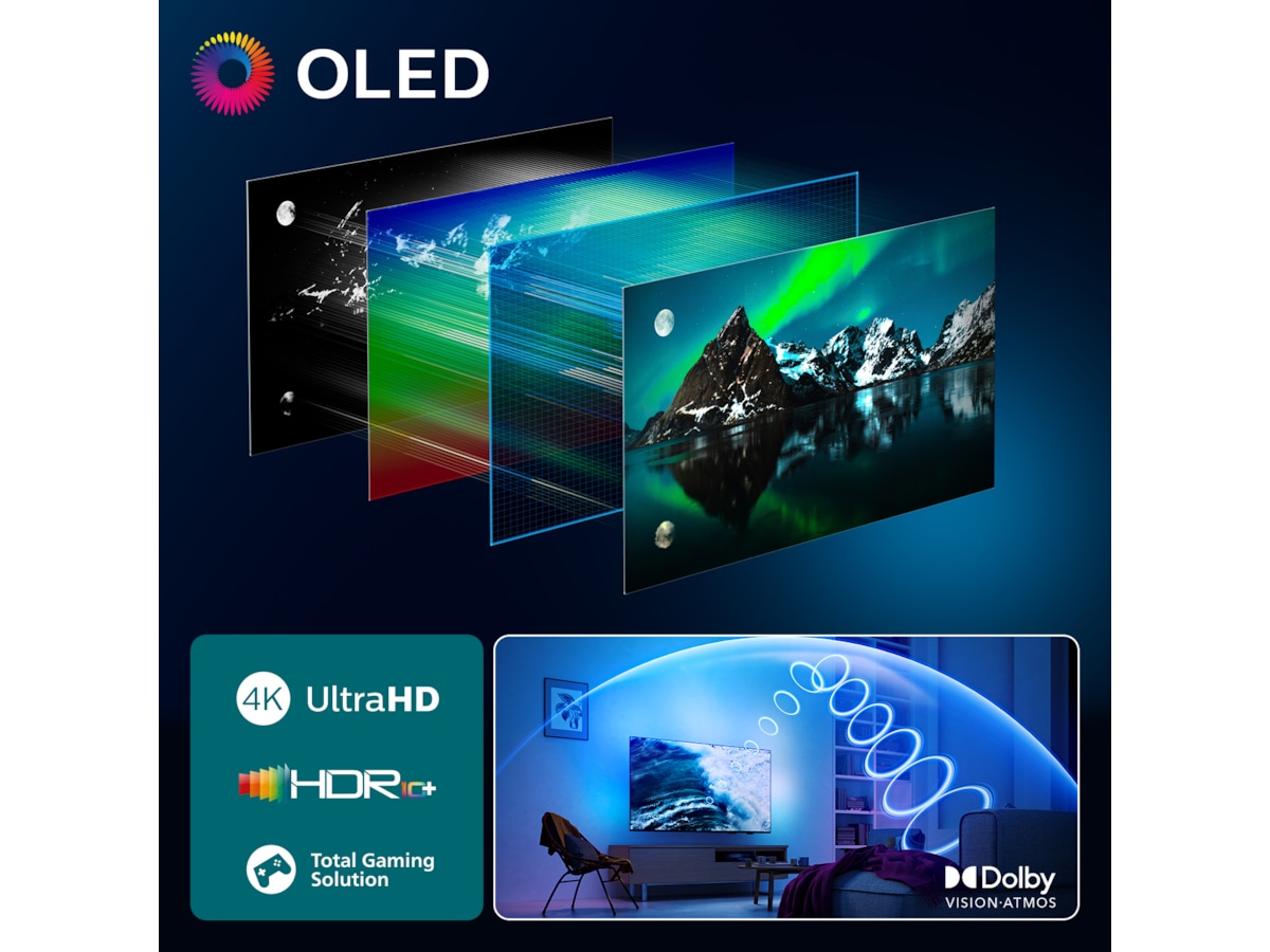 Philips 77" OLED810/12 OLED Smart Ambilight AI TV (2025) -B-Grade Demo TV/projektor
