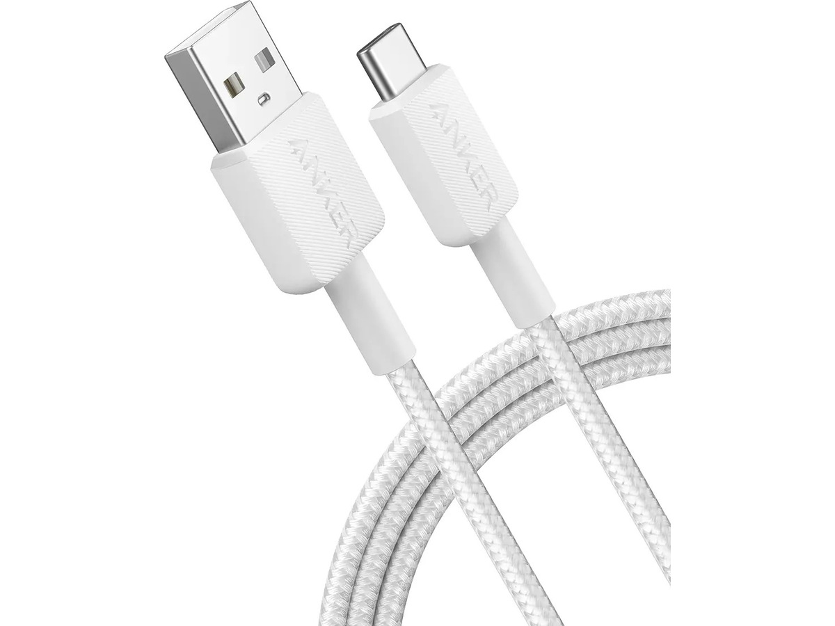 Anker 322 PowerLine USB-A til USB-C hurtiglading 0,9 m kabel (hvit) USB-kabler