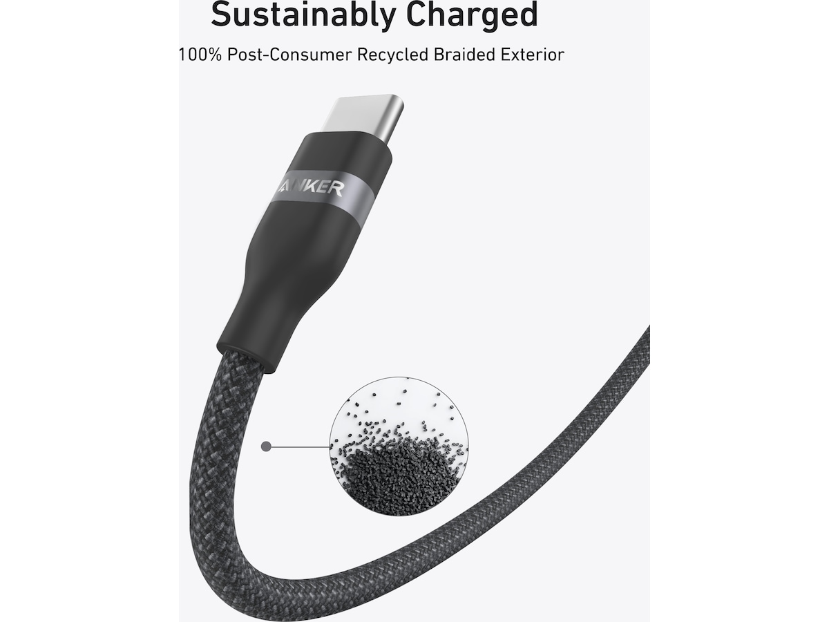 Anker Nano 240W USB-C flettet kabel 3 m (sort) USB-kabler