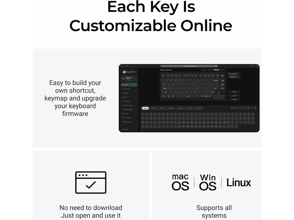 Keychron Q1 Ultra 75% 8K Red Trådløs Gamingtastatur Gamingtastatur