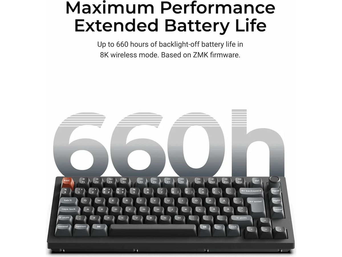Keychron V1 Ultra 75% 8K Brown Trådløst Gamingtastatur  Gamingtastatur