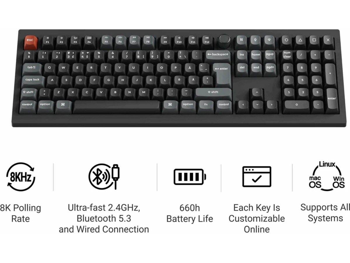 Keychron V6 Ultra 100% 8K Brown Trådløst Gamingtastatur Gamingtastatur