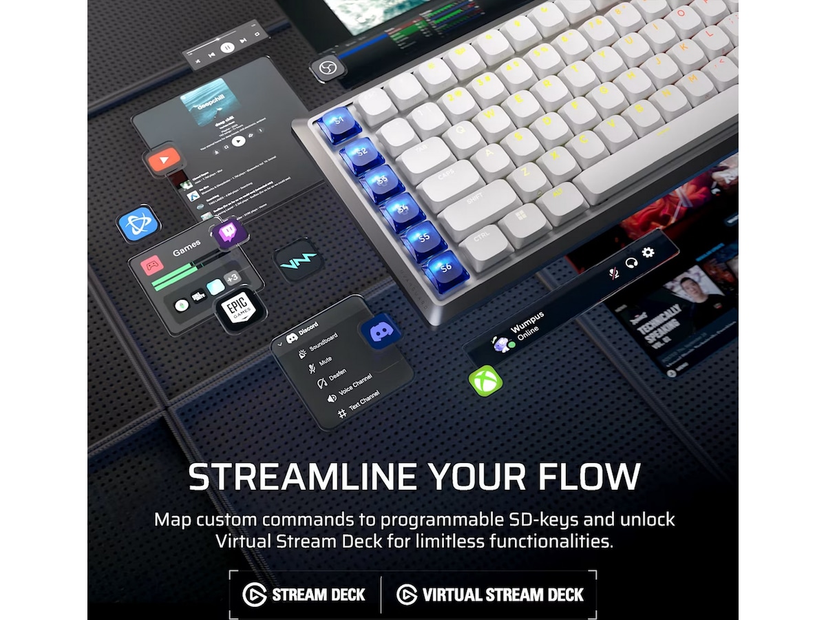 Corsair Vanguard Air 99 trådløst gamingtastatur (hvit) -B-Grade Demo tastatur