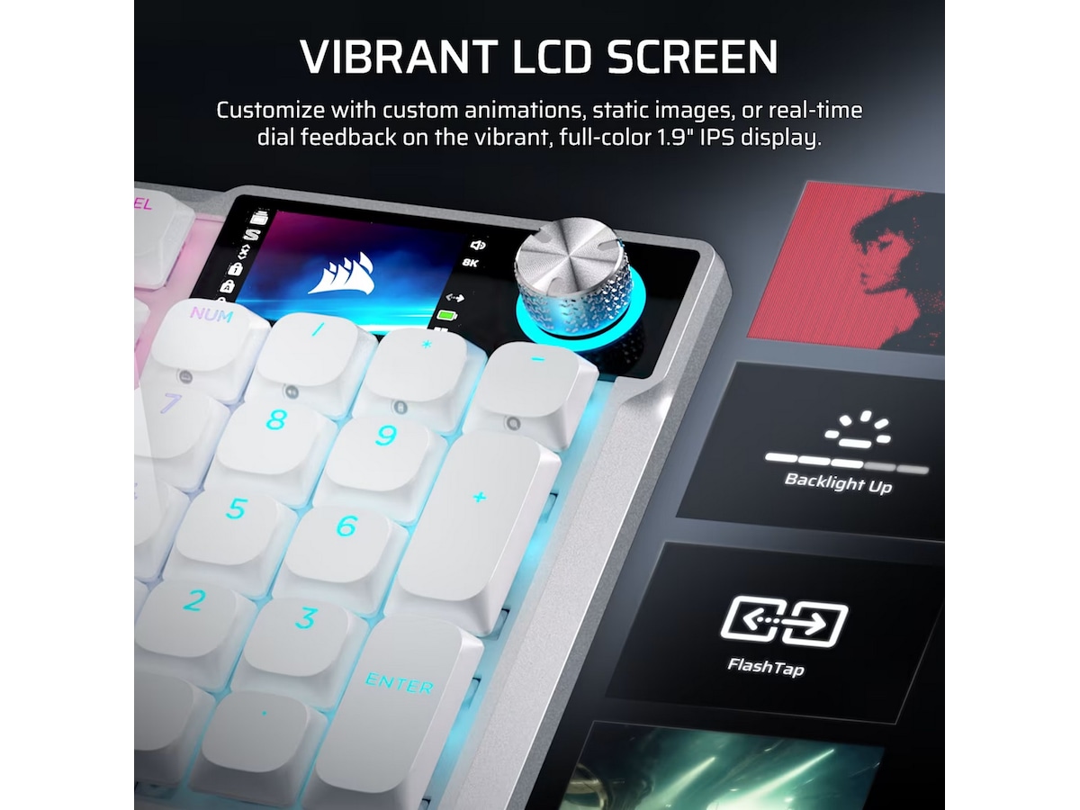 Corsair Vanguard Air 99 trådløst gamingtastatur (hvit) -B-Grade Demo tastatur