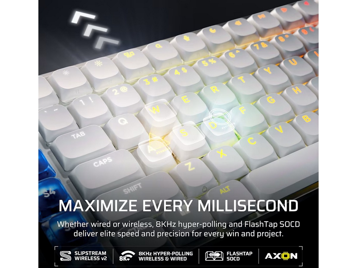 Corsair Vanguard Air 99 trådløst gamingtastatur (hvit) -B-Grade Demo tastatur
