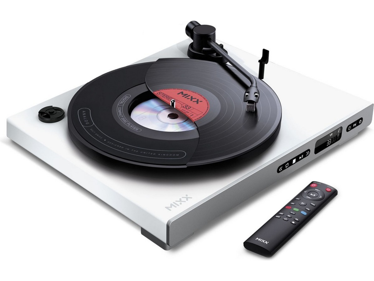 MIXX Analog Plus vinyl- og CD-spiller (hvit) Platespiller