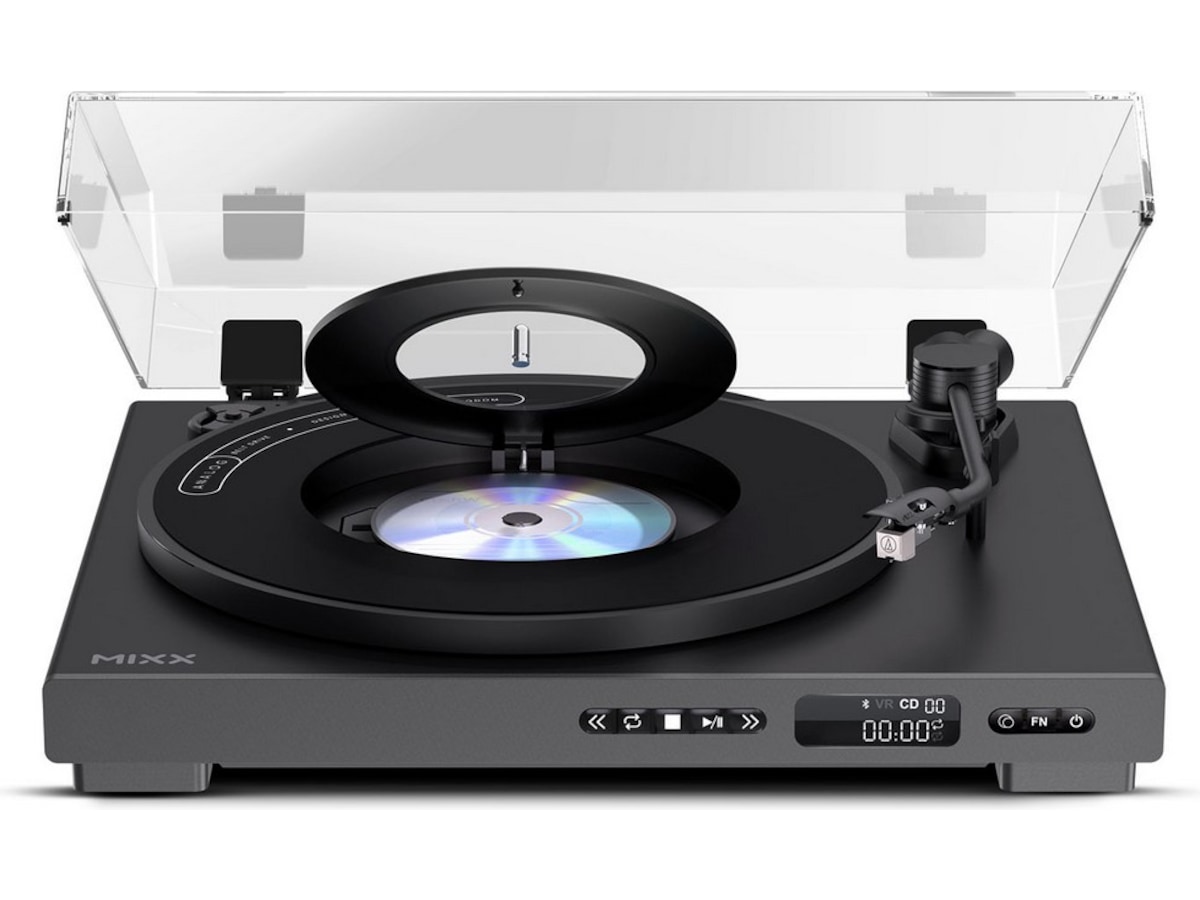 MIXX Analog Plus platespiller og CD-spiller (sort) Platespiller
