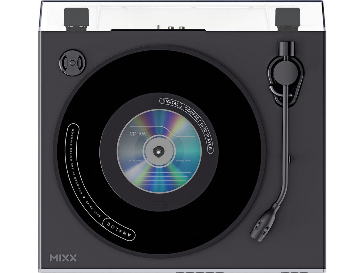 MIXX Analog Plus platespiller og CD-spiller (sort) Platespiller