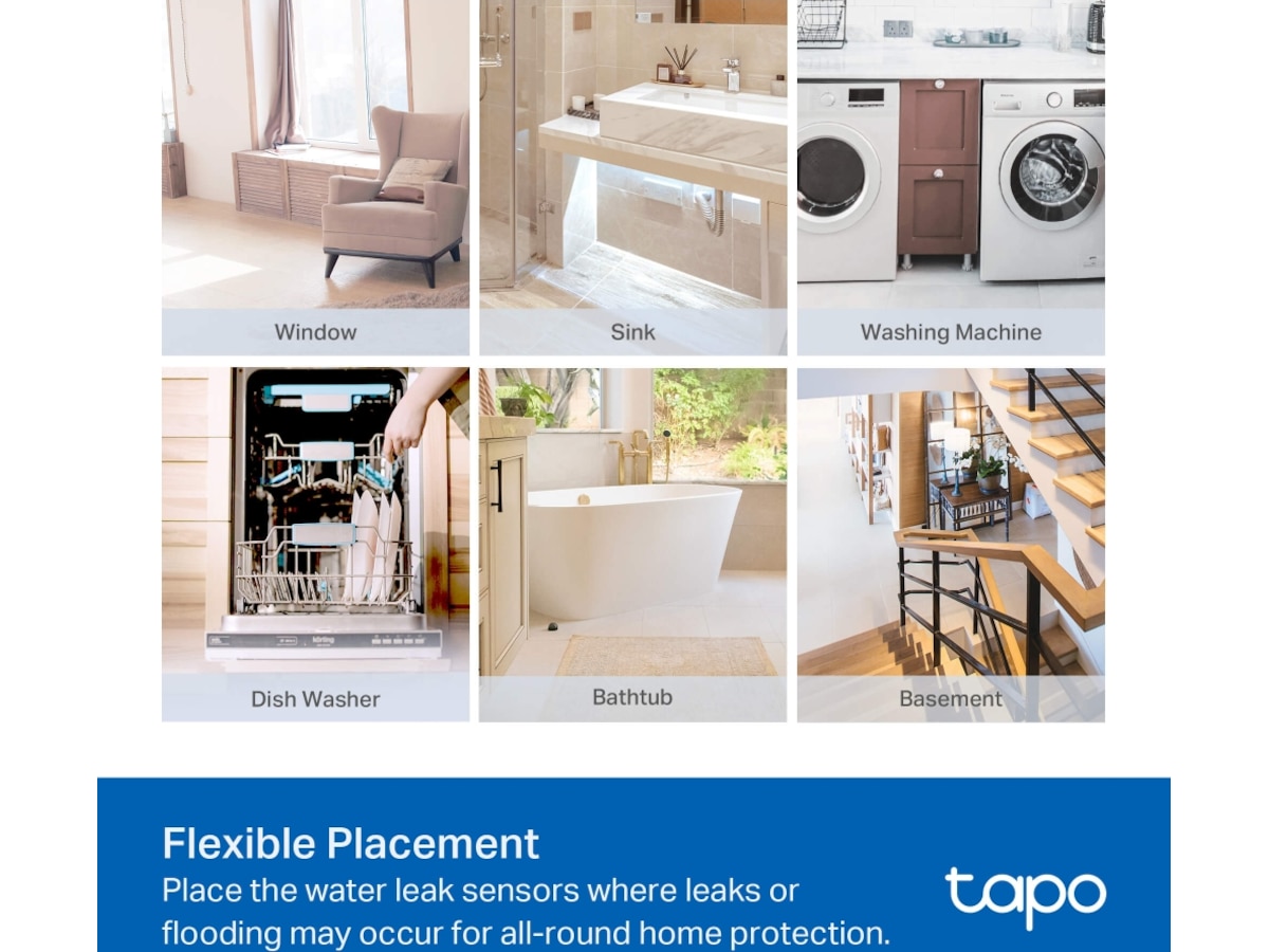 TP-Link Tapo T300 smart vannlekkasjesensor Sensorer