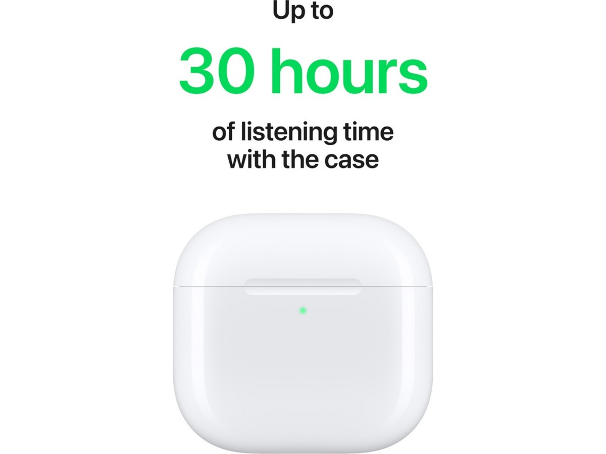 Apple AirPods 4 med støyreduksjon trådløse ørepropper, in-ear (hvit) -B-Grade Demo headset