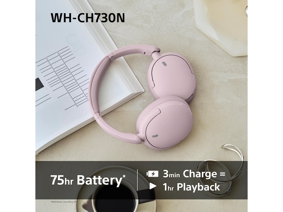Sony WH-CH730N trådløse hodetelefoner med støydemping (sort) Hodetelefoner