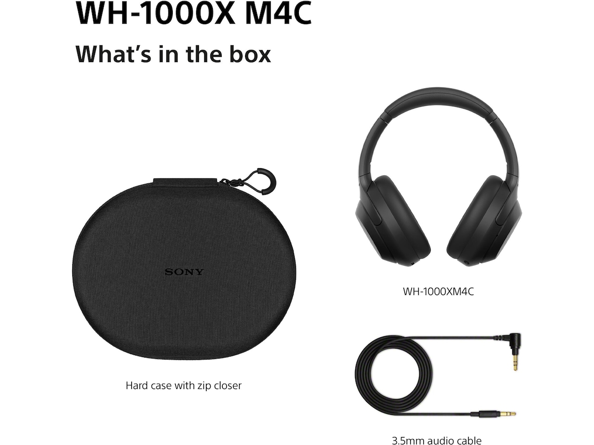 Sony WH-1000XM4C støydempende trådløse over-øre-hodetelefoner (lavendel) Hodetelefoner