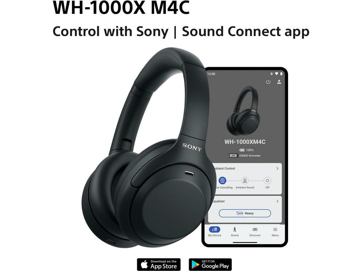 Sony WH-1000XM4C støydempende trådløse over-øre-hodetelefoner (lavendel) Hodetelefoner