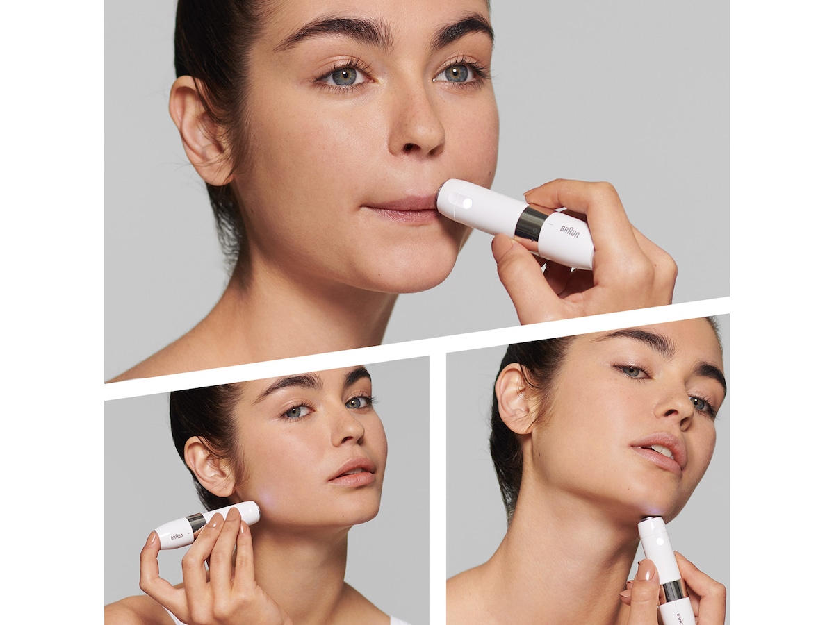 Face mini hårborttagare FS1000 med smartlight, hvit Epilator & IPL-hårfjerning