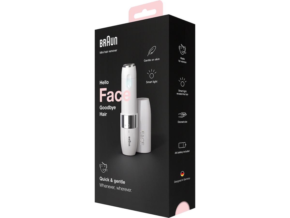 Face mini hårborttagare FS1000 med smartlight, hvit Epilator & IPL-hårfjerning
