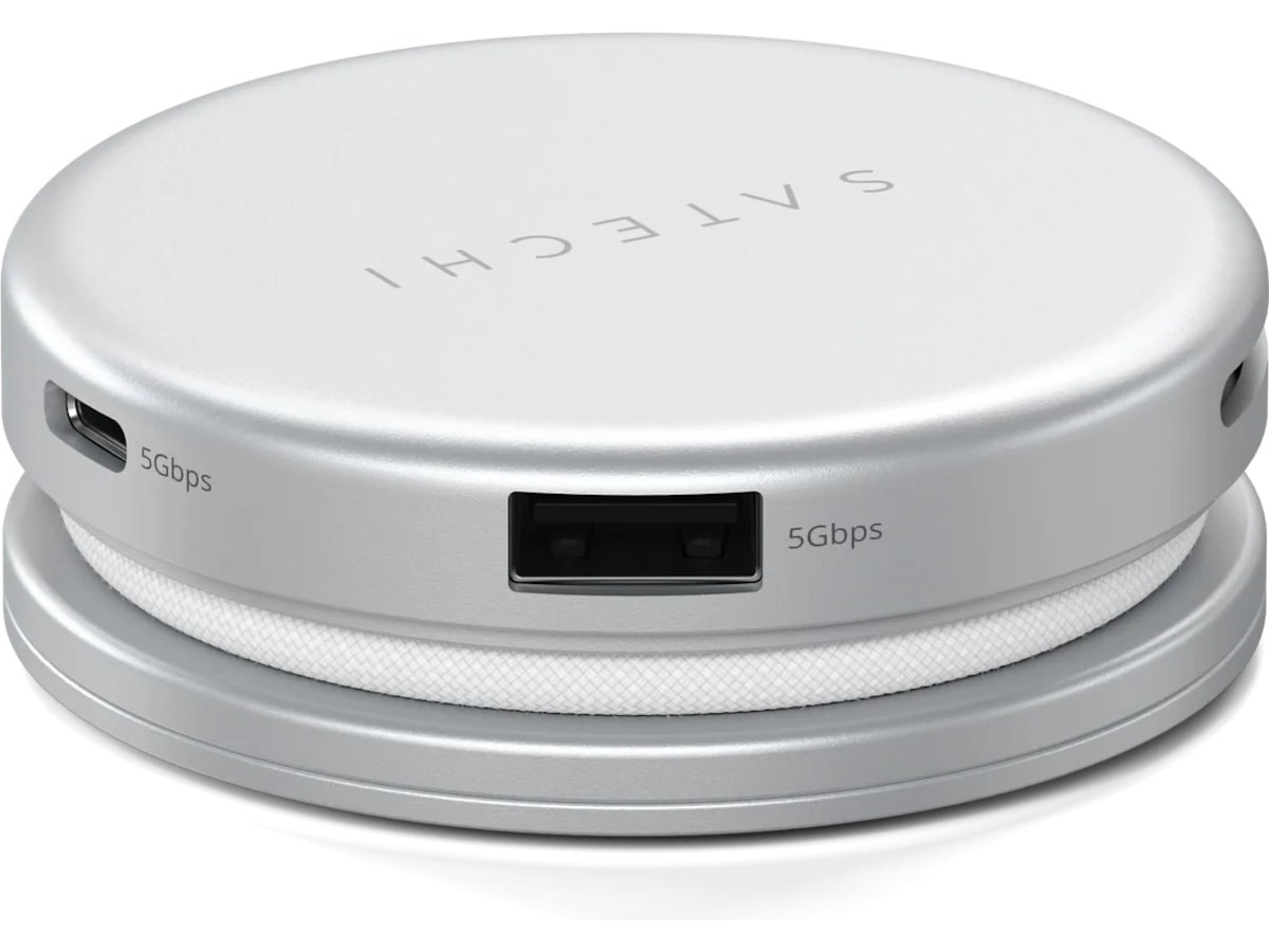 Satechi OntheGo 5-i-1 Multiport-adapter (sølv) Dockingstasjon & USB-HUB