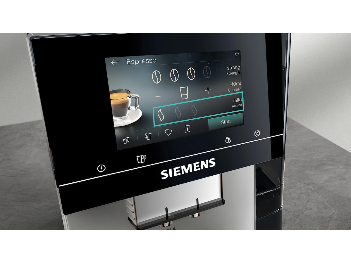 Siemens Helautomatisk kaffemaskin EQ700 iAroma Inox silver metallic Espressomaskiner