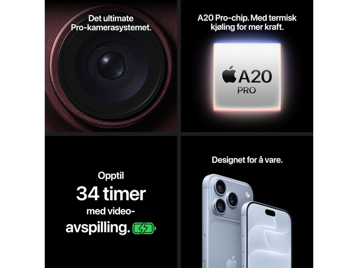 iPhone 18 Pro 512GB (sort) Mobiltelefoner