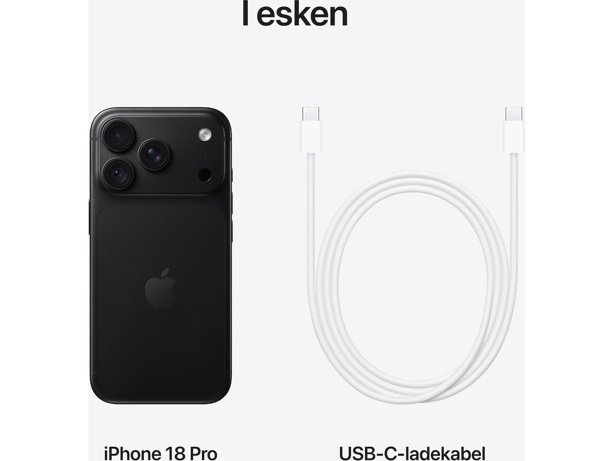 iPhone 18 Pro 512GB (sort) Mobiltelefoner