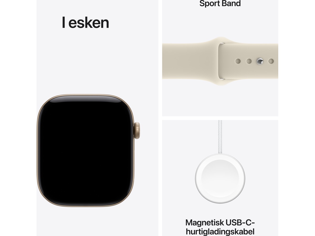 Apple Watch Series 12 GPS + LTE 46mm Aluminium (light gold) Smartklokker