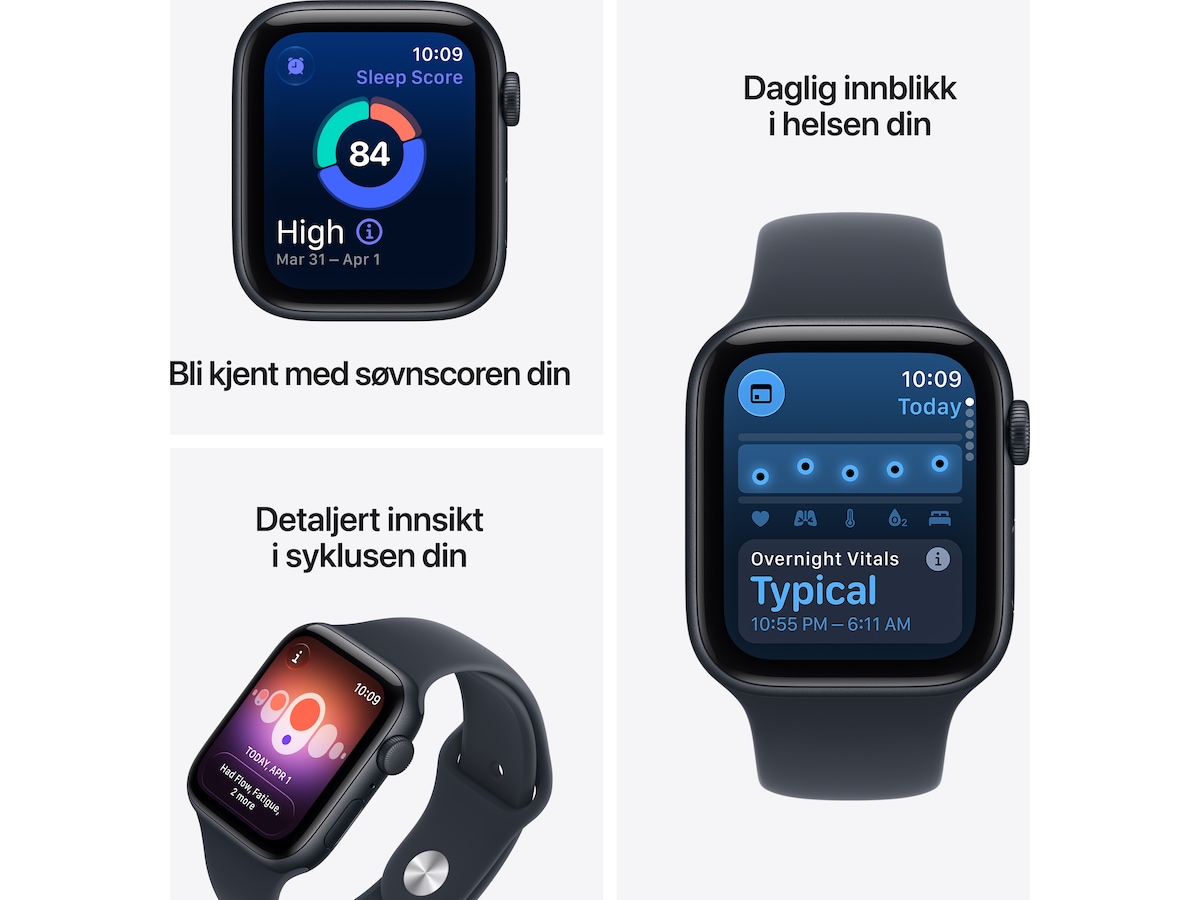 Apple Watch SE 3 GPS 40mm aluminium (starlight) Smartklokker