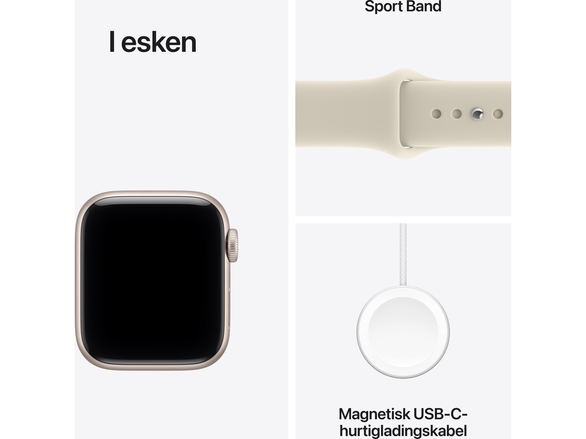 Apple Watch SE 3 GPS 40mm aluminium (starlight) Smartklokker