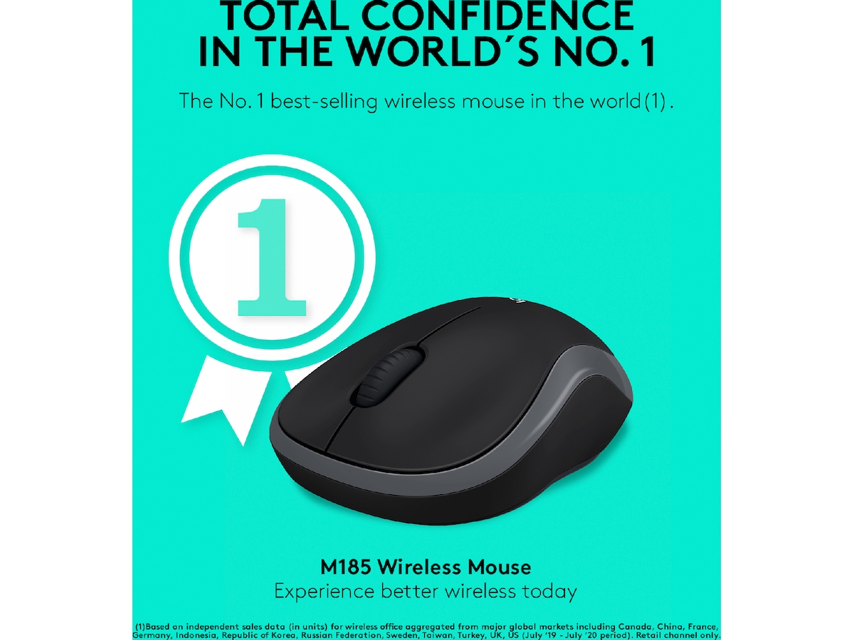 Logitech M185 Trådløs Mus Swift Grey Mus