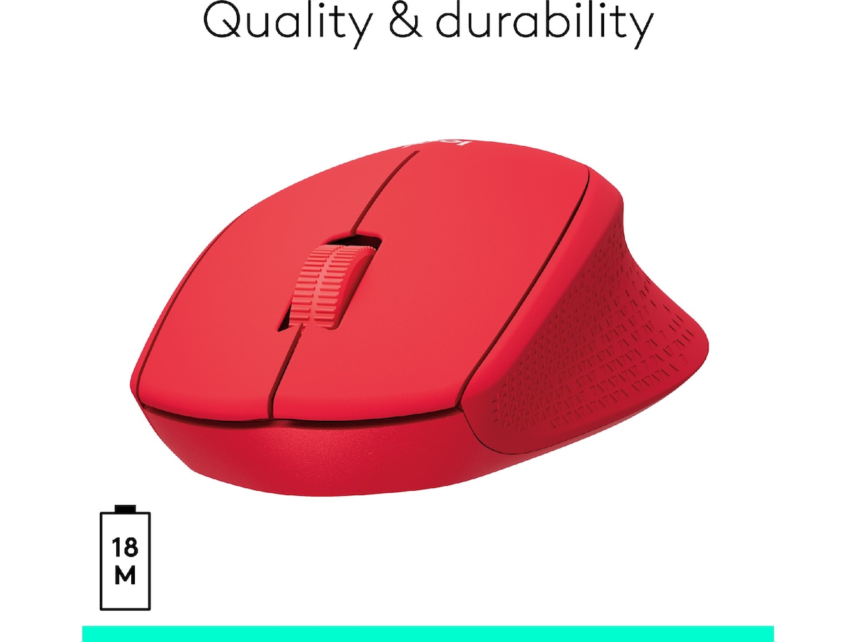 Logitech M330 Silent Plus Trådløs Rød Mus