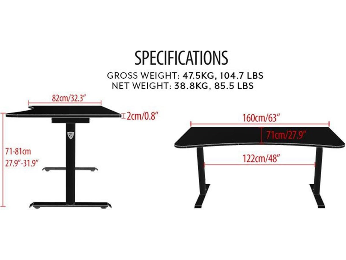 Arozzi Arena Gaming Desk (rød/sort) Gaming desk