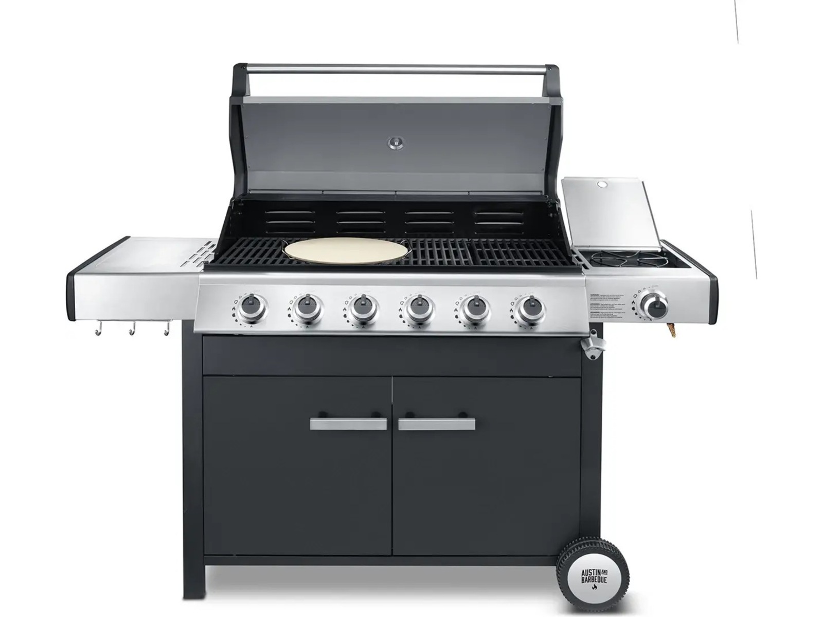 Austin and Barbeque Klassisk gassgrill med seks brennere og sidebord Grill