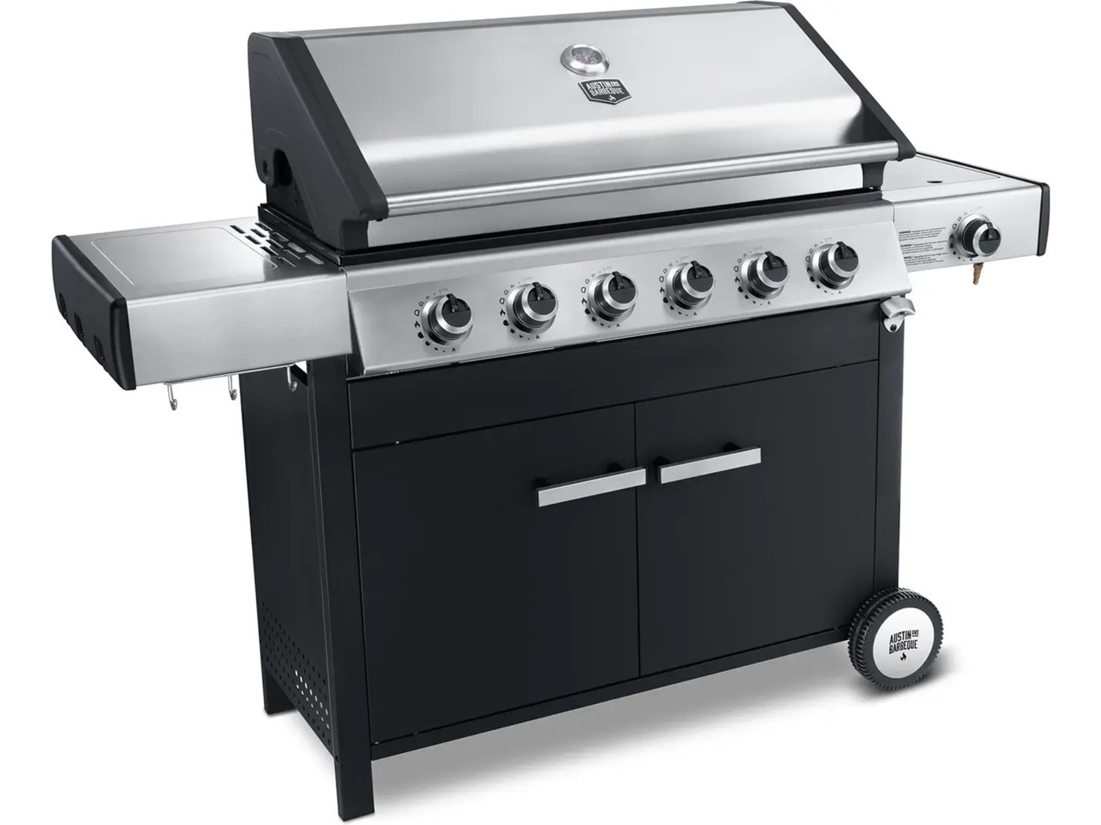 Austin and Barbeque Klassisk gassgrill med seks brennere og sidebord Grill