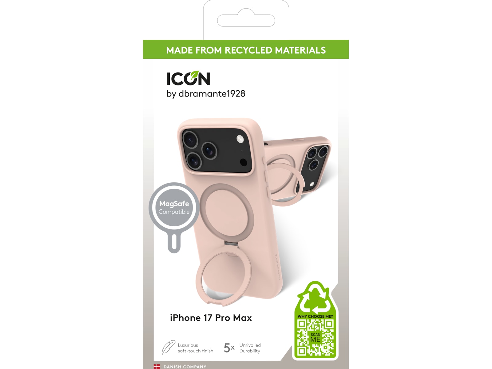 dbramante1928 iPhone 17 Pro Max Roskilde skinndeksel (pink sand) Deksel til mobiltelefon