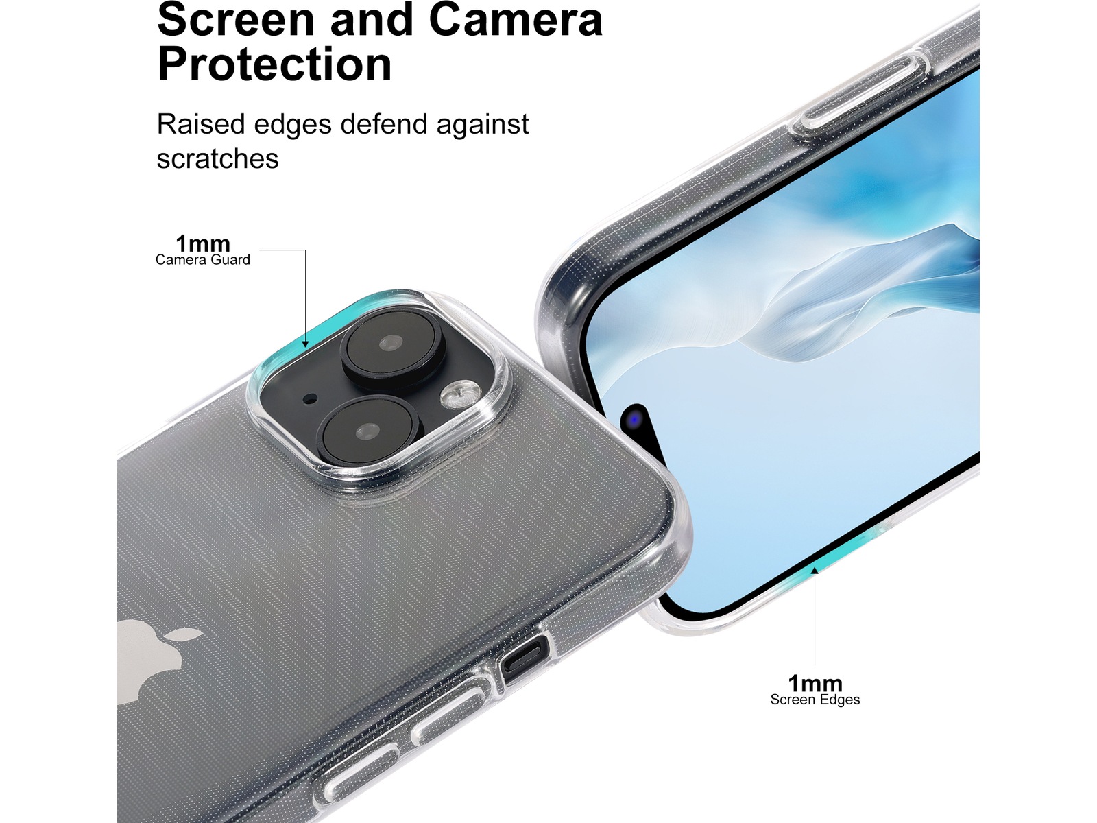 iiglo iPhone 15 / 14 Silikondeksel (gjennomsiktig) Deksel til mobiltelefon