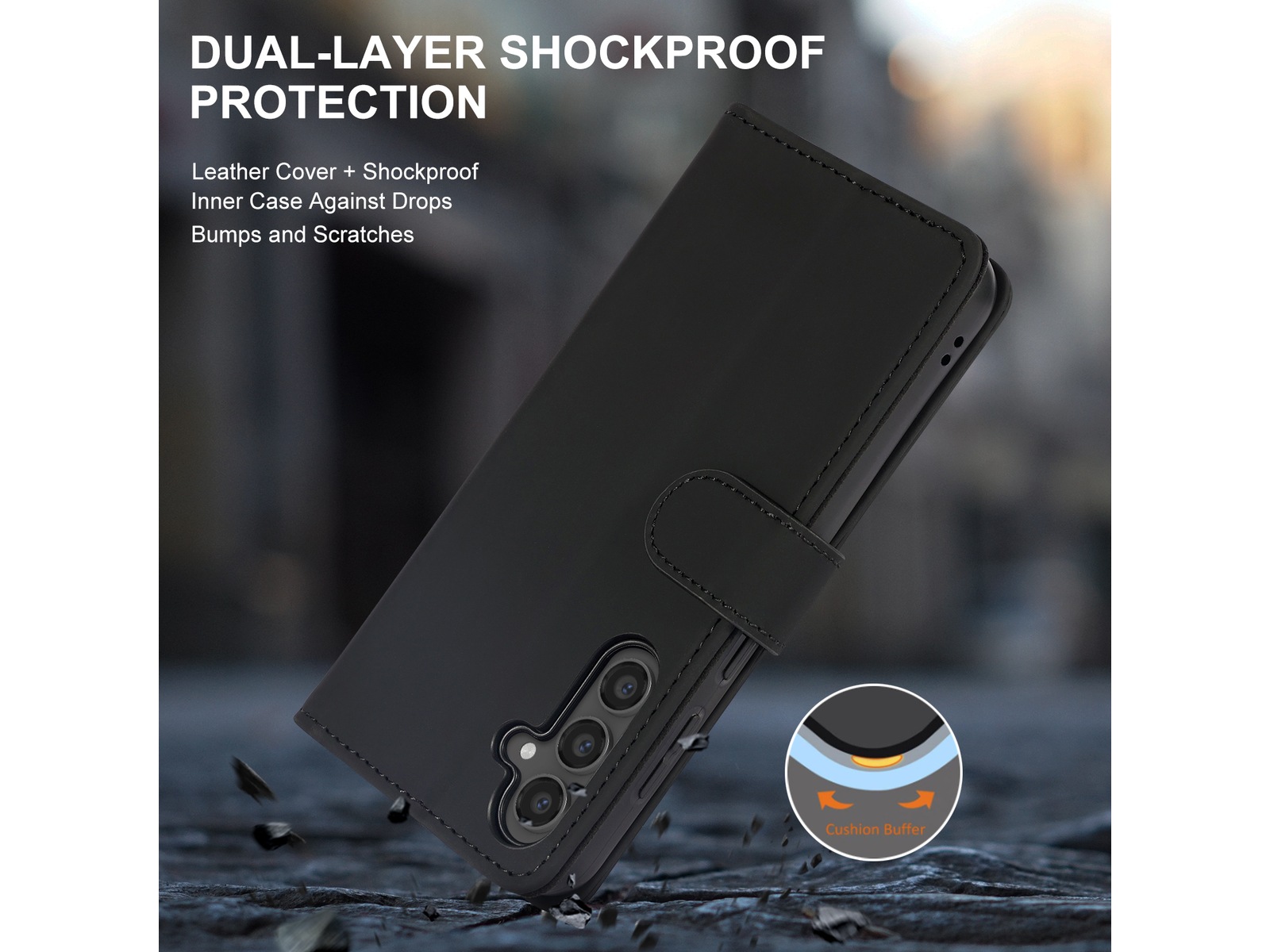 iiglo Galaxy S23 FE Lommebokdeksel (sort) Deksel til mobiltelefon