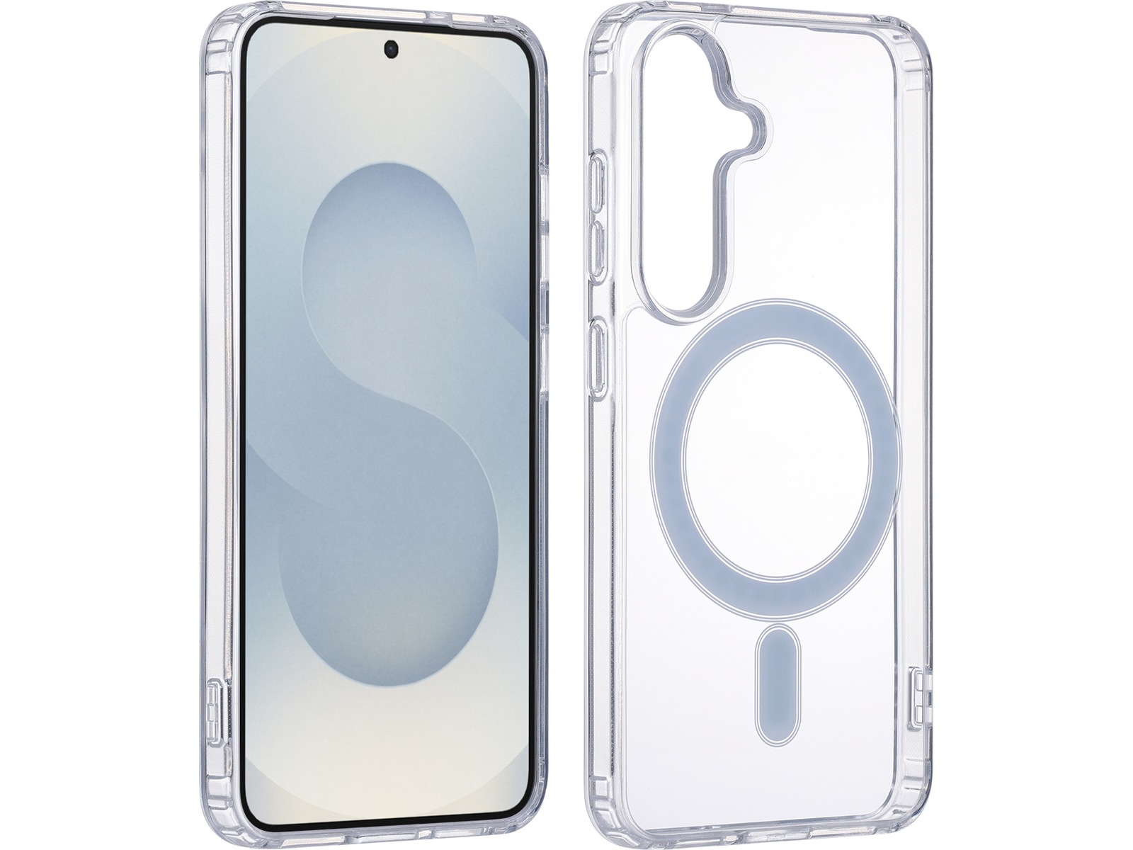 iiglo Galaxy S25 Magnetic Silikondeksel (gjennomsiktig) Deksel til mobiltelefon