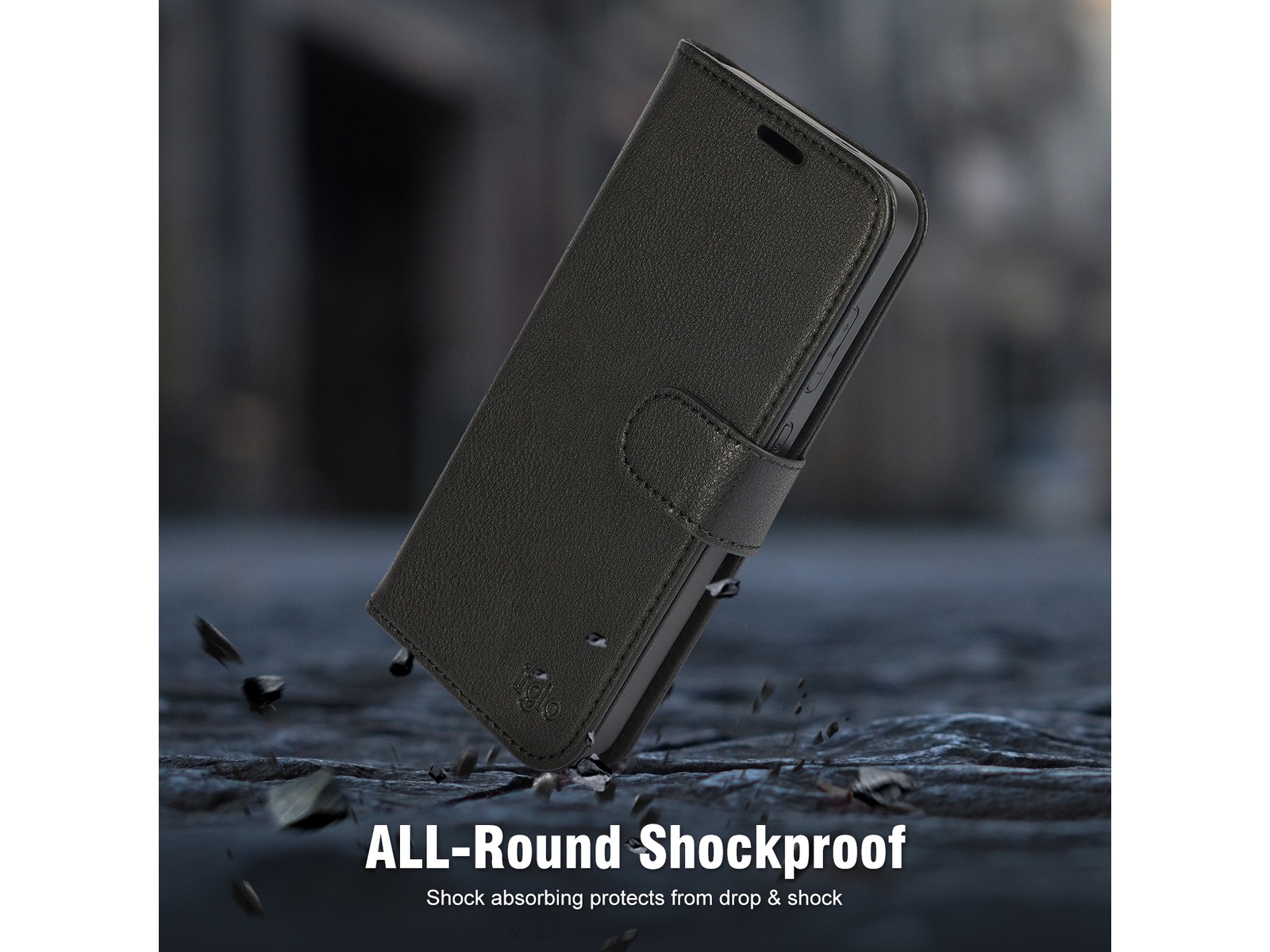 iiglo Galaxy S25 2-i-1 Lommebokdeksel (sort) Deksel til mobiltelefon