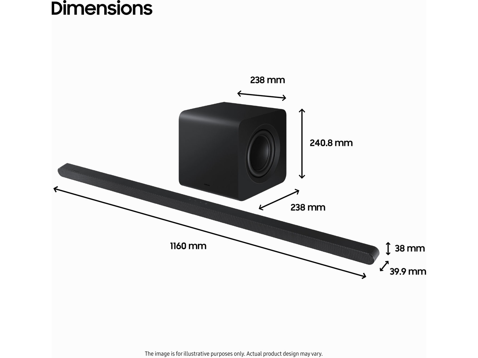 Samsung HW-S810D soundbar med subwoofer (sort) -B-Grade Demo DVD/Hi-Fi/stereo