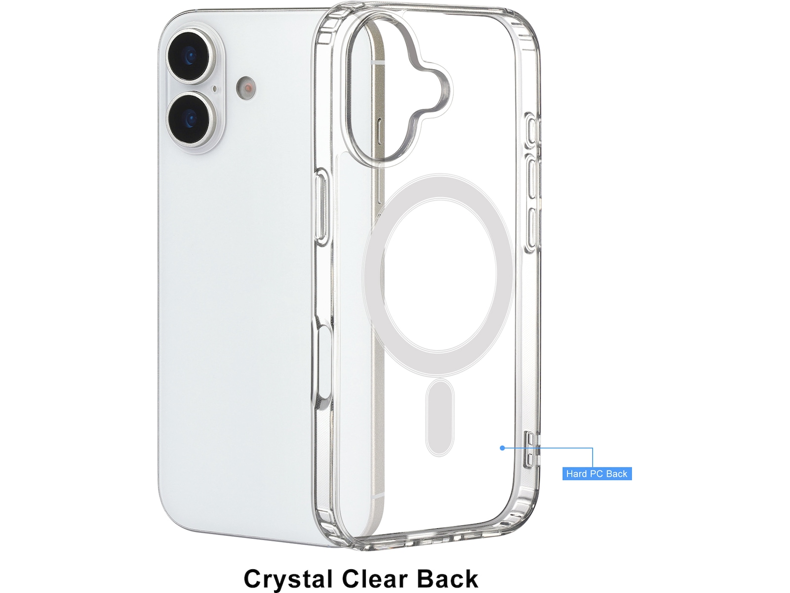 iiglo iPhone 17 Magnetic Silikondeksel (gjennomsiktig) Deksel til mobiltelefon