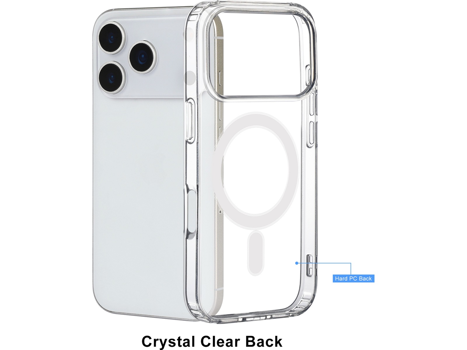 iiglo iPhone 17 Pro Magnetic Silikondeksel (gjennomsiktig) Deksel til mobiltelefon