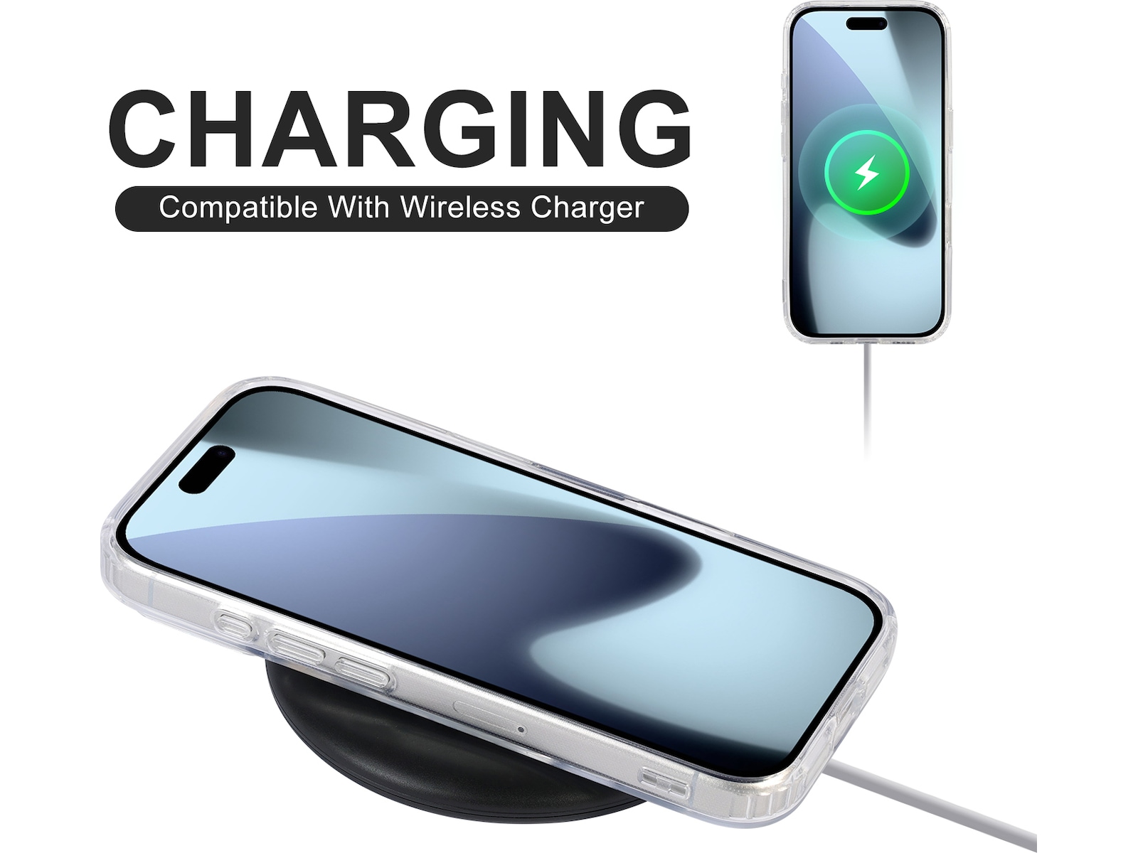 iiglo iPhone 17 Pro Magnetic Silikondeksel (gjennomsiktig) Deksel til mobiltelefon