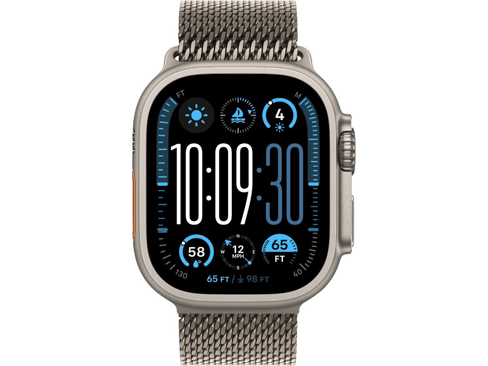 Apple Watch 49mm Titanium Milanese Loop (natural) Reim