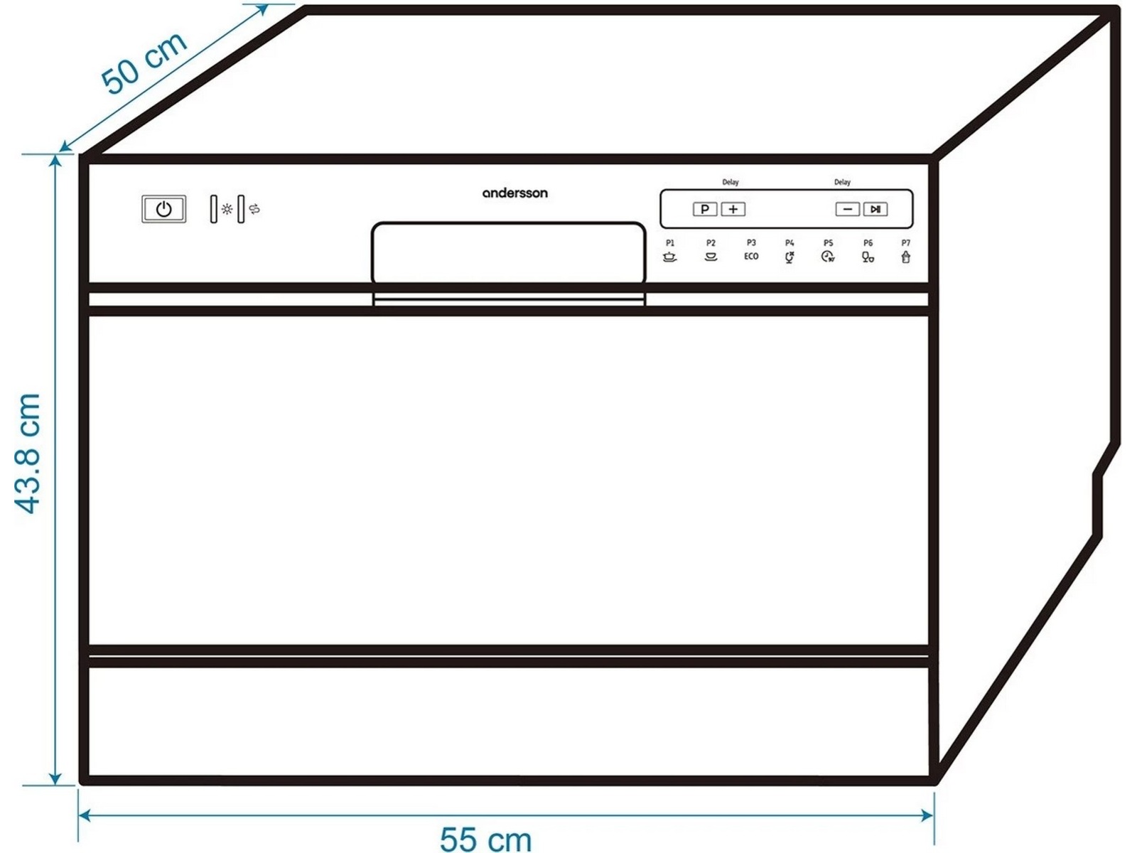 Andersson DHW 2.0 Oppvaskmaskin (hvit) Benkoppvaskmaskin