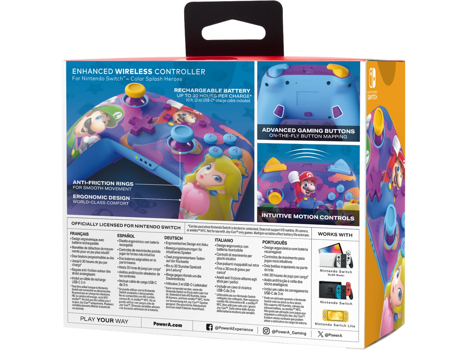 PowerA Enhanced Wireless kontroller Color Splash Heroes Tilbehør