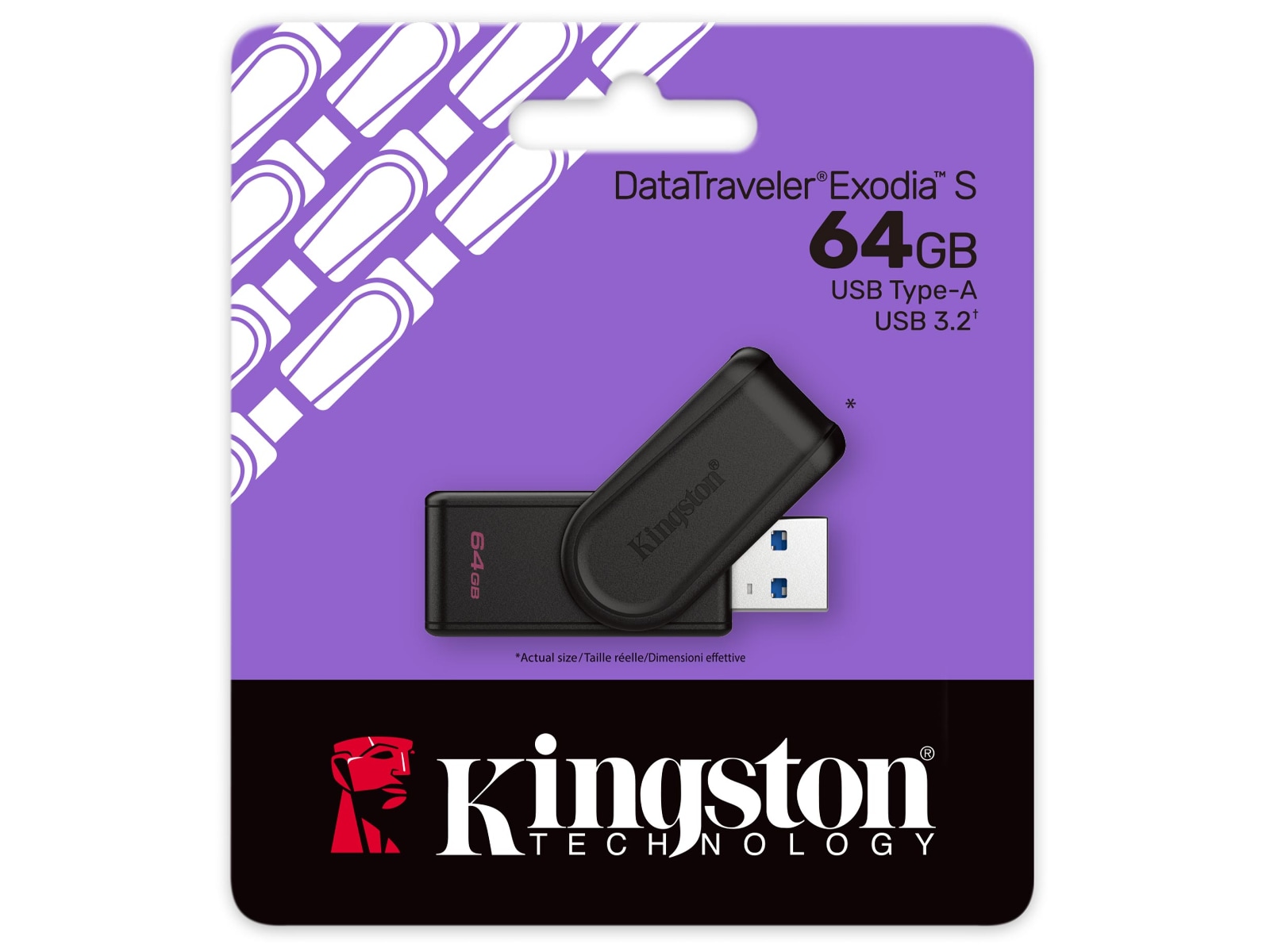 Kingston DataTraveler Exodia S USB Minnepenn 64GB Minnekort til foto & video